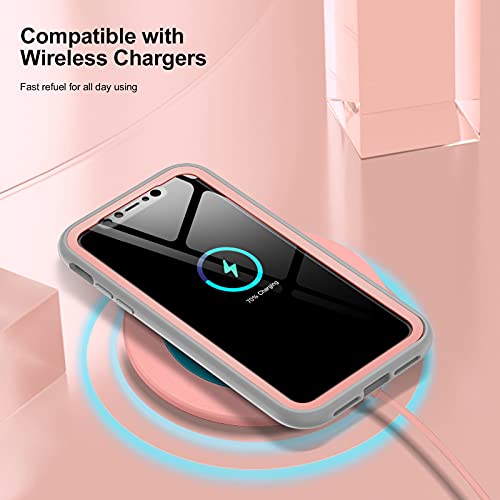 Youmaker Design For Iphone 11 Case, Clear Built-In Screen Protector Full Body Rugged Heavy Duty Protection Slim Fit Iphone 11 Phone Case 6.1 Inch - Rose #TOP6