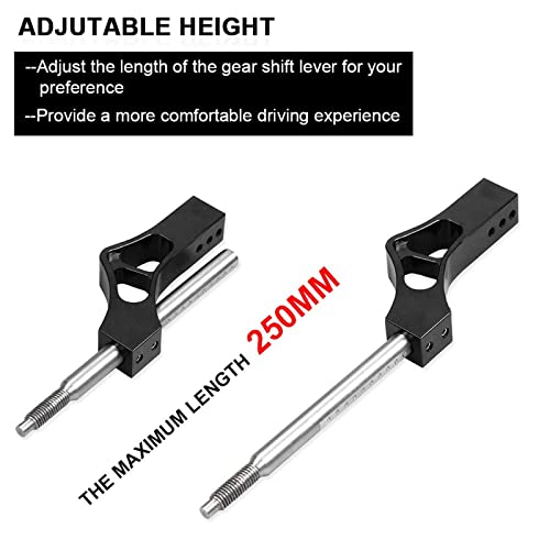 Sporacingrts Adjustable Short Shift Extension Shifter Knob With Adapters Compatible With Civic Integra Crx (Black) #TOP1