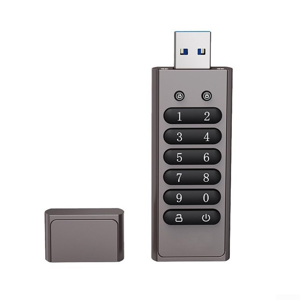 Verschlüsselungsdiskette mit Zahlenschlüsseln, tragbarer, verschlüsselter USB mit automatischer Sperrfunktion und schneller USB-3.0-Übertragungsgeschwindigkeit für mühelose Sicherung
