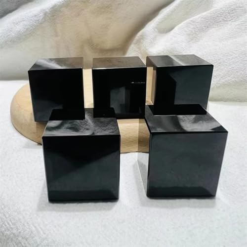 SSOPTMCB 2pc 2cm Black Obsidian Cube Crystal Quartz Crystals Stone Polished Home Decoration and Gift Gemstone Stone