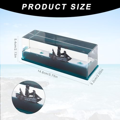 MisFun Kreuzfahrtschiff Fluid Drift Flasche, Cruise Ship Fluid Drift Bottle, Kreuzfahrtschiff, Schwarzes Perlenpiratenschiff, Unsinkable Boot In Einer Box, für Tischdekoration und Auto Vitrinen