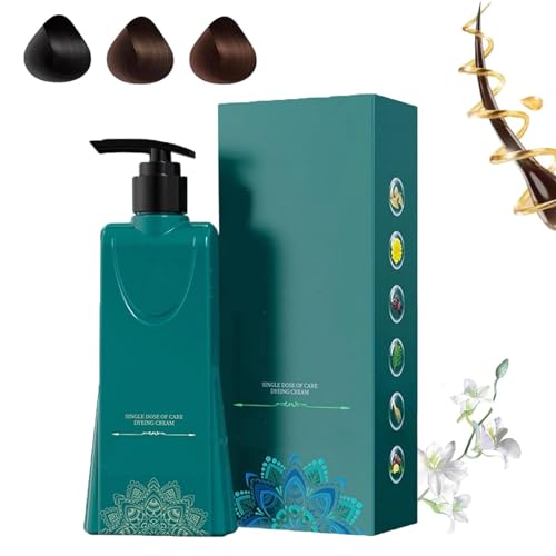 Set de tintes para el cabello de fórmula suave y larga duración, crema colorante para el cabello a base de plantas, crema tinte para el cabello de larga duración con extractos (Castaño)