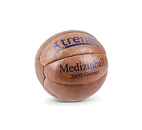 Médecine-ball en cuir anti-glisse trenas pour éviter les blessures et réussir son gainage