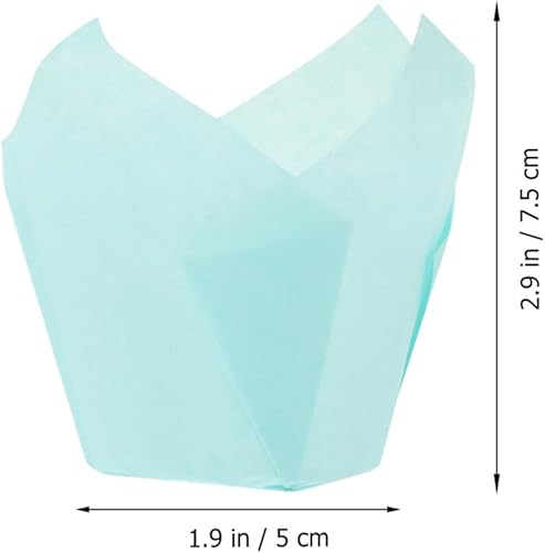 Miniatura 4 de Cabilock 100 mini tazas de papel para hornear con forma de loto a prueba de grasa para cupcakes forros para bolas de pastel, magdalenas, cupcakes