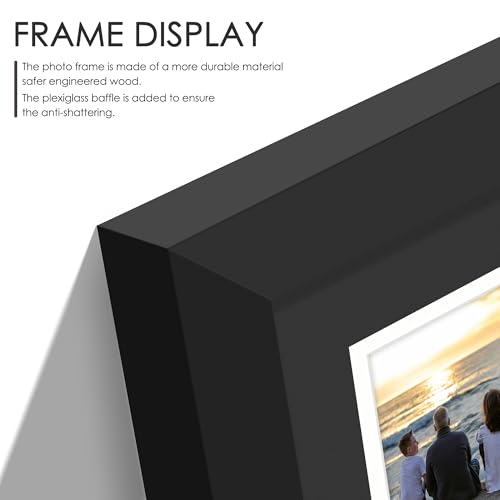 Image of DUENPY 12.2x13.1 Polaroid collage frame for Polaroid 2x3 Mini Instant Prints Photo with 12 Openings, Mini Picture Frames Wall Display with Polished Plexiglas Balck