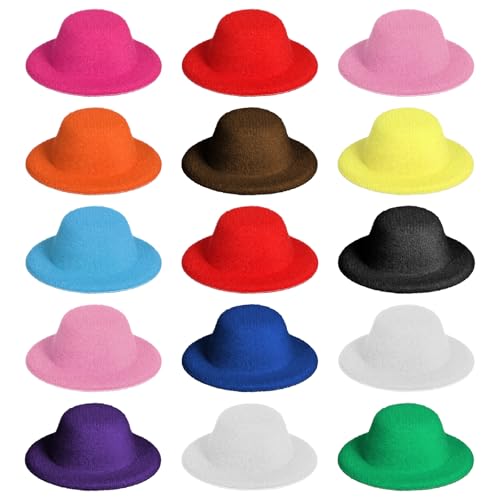 2.3" Mini Formal Hats, 15 PCS Doll Miniature Formal Small