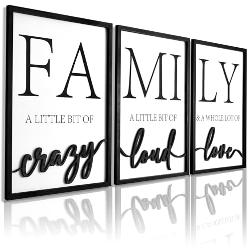 3D Wood Family Wall Decor, 48" x 24" Framed Family