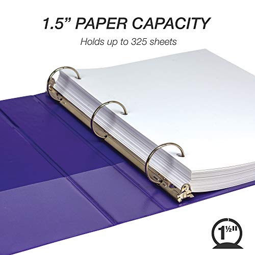 Samsill Earth’s Choice™, Durable Fashion Color 3 Ring View Binder, 1.5 Inch Round Ring, Up To 25% Plant Based Plastic, Eco-Friendly, Usda Certified Biobased, Purple, Value 2 Pack #TOP2