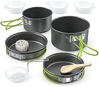 Lixada Camping Cookware, 2-3 People Multifunctional Portable Cooking Set for Outdoor Camping Hiking Picnic