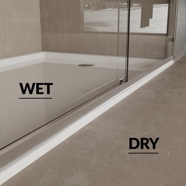 Image of 44 inch-48 inch W x 72 inch H Double Sliding Shower Door - Semi-Frameless Bypass Bathroom Door with 1 /4 inch(6mm) Tempered Glass, Brushed Nickel Finish, for Walk-in Shower & Bathroom