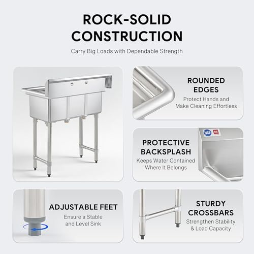 Commercial Stainless Prep Sink Table
