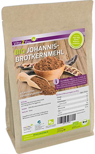 Bio Johannisbrotkernmehl 200g - pflanzliches Bindemittel - Verdickungsmittel - Geliermittel - öko Anbau - Glutenfrei - Premium Qualität