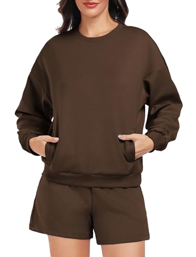 PINSPARK Two Piece Sets for Women 2024 Fall Outfits Sweatsuit 4 Pockets Sweat Short Sets Casual Matching Set Travel Tracksuit2