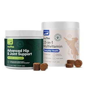 Wuffes Hip and Joint Supplement for Large Breeds and 23-in-1 Multivitamin Bundle
