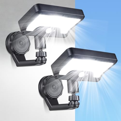 LUHLEE Magnetic Solar Lights Outdoor 600LM Motion Sensor Solar Wall Lights Outdoor with 270 Wide Angle IP65 Waterproof Magnetic Solar Security Light for Wall Patio Backyard Fence Garage Deck (2)