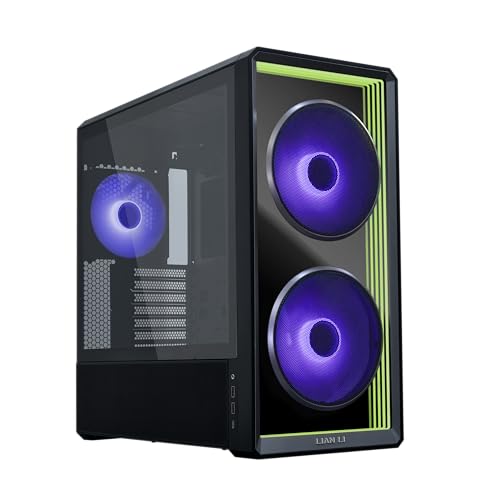 Gabinete Lian Li Lancool 217 Infinity Preto Mid Tower Com 3 Fans Painel Frontal em Vidro Temperado Espelho Infinito USB 3.2 Tipo-C LAN217INFX