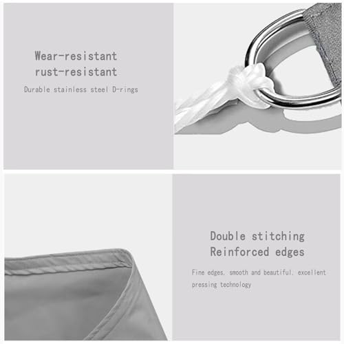Voile d'ombrage triangulaire imperméable avec haute protection UV 95% pour l'été