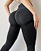 CFR Womens High Waist Leggings Workout Butt Lifting Leggings Booty Scrunch Butt Yoga Pants #0 Black XL