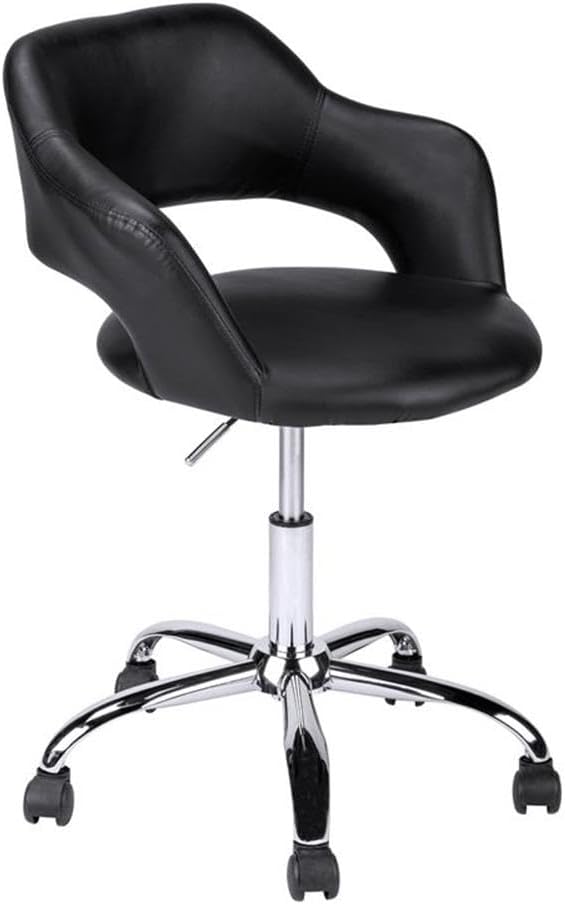 Monarch Specialties I 7298 Office Chair, Adjustable Height, Swivel, Ergonomic, Armrests, Computer Desk, Work, Metal, Pu Leather Look, Black, Chrome