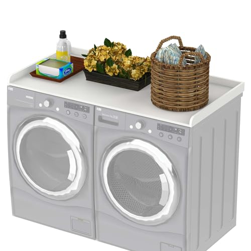 Washer Dryer Countertop Wood: Solid Washer & Dryer Covers for the Top for Laundry Room Storage and Organizationp (White)