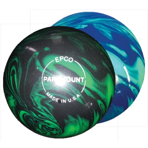 Bowlerstore Products EPCO Duckpin Bowling Ball- Marbleized Glow - Green & Black (4 7/8 inch - 3lbs 8oz) 1 Ball