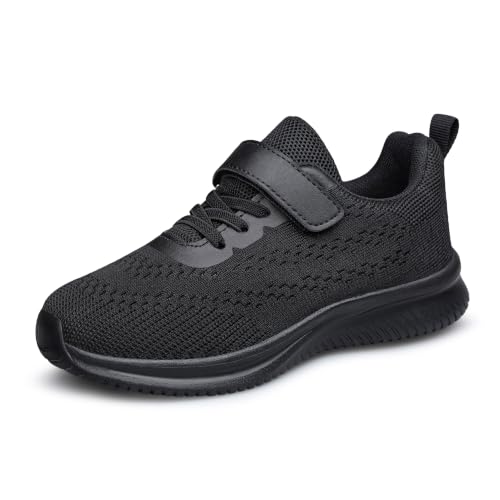 Kids Tennis Shoes Boys Girls Lightweight Breathable Sneakers Non Slip Running Athletic School Shoes All Black Toddler Size 10 by Arskyllen - Used condition - US$18.04