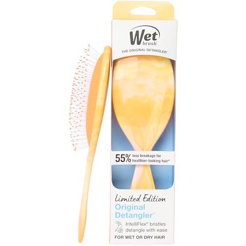 Wet Brush Original Detangler Hair Brush Flexible Bristles Gently Detangle All Hair Types Works on Wet or Dry Strands Ergonomic Handle Reduces Breakage Limited Edition Summer Treat Creamsicle
