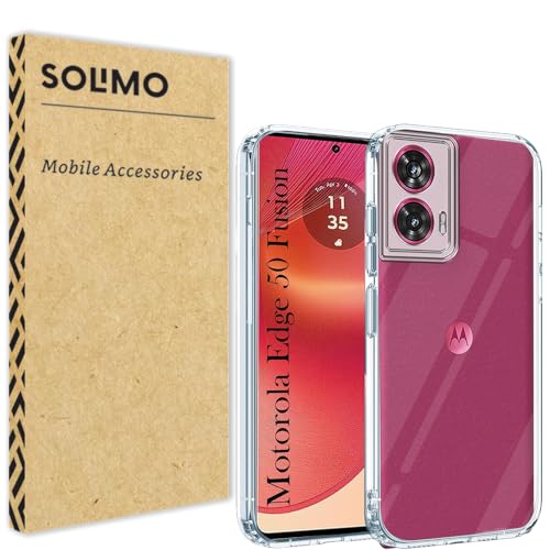 Amazon Brand - Solimo Back Cover Case for Motorola Edge 50 Fusion 5G | 360 Degree Protection | Transparent Back Cover for Moto Edge 50 Fusion 5G (PC & TPU, Transparent Bumper)