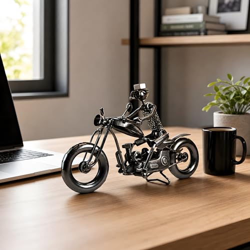 Escultura Metálica Artesanal Motocicleta Chopper 11 Pulgadas miniatura 5
