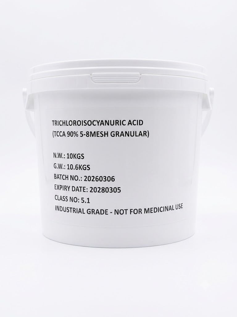 Haxon TCCA 90% Chlorine Granules 5-8 mesh for Swimming Pool Powerful Trichloroisocyanuric Acid Pool Sanitizer Stabilized for Crystal Clear Water Algae Control & Disinfection (10 KGS.)-image-23