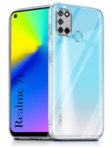 Image of Jkobi Back Cover for Realme 7i (Silicone Clear Shockproof Case with Camera Protection | Soft and Flexible | Transparent)