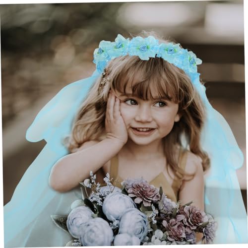 VICASKY 3pcs Floral Hair Accessories Wedding Veil Girls Flower Crown Bachelorette Party Accessory3