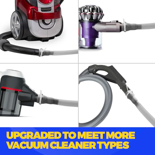 Image of Holikme Dryer Vent Cleaner Kit, Vacuum Hose Attachment, 2-Piece, Gray