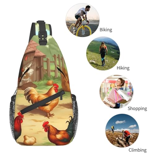 Mochila tipo sling negra para senderismo y viaje miniatura 5