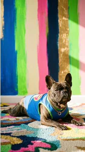 Image of CutiePaw T-Shirt for Dogs and Cats (Pack of 1) | Printed Pet T-Shirts | Dog T Shirts | Trendy Vest | Sleeveless Cotton Tshirt | Comfortable & Breathable Pet Clothing | Summer Tshirts for Dogs and Cats