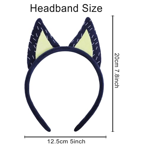 Jing Xin 4 Pcs Blue Family Party Supplies Plush Soft Dog Ears Headbands Costume For Halloween Play Day One Size Elastic Headband thumb #3