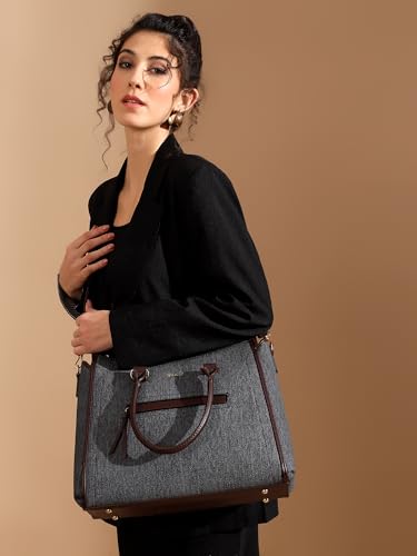 Image of EXOTIC Elara Structured Tote Handbag for Women | Spacious Work & Laptop Purse