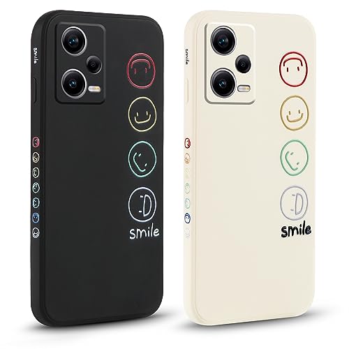 Fundas Xiaomi Redmi Note 12 5G: Protección y estilo para tu smartphone Pnakqil 2 Piezas Funda para Xiaomi Redmi Note 12 5G 6.67",Carcasa Silicona Protección con Cámara Suave Mujer Smile Face Cover Moda Cute Fundas TPU Ultrafina Regalo Proteger Caso para Redmi Note 12