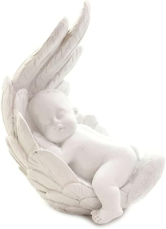 Praying Angel Cherub Sleeping On Wing