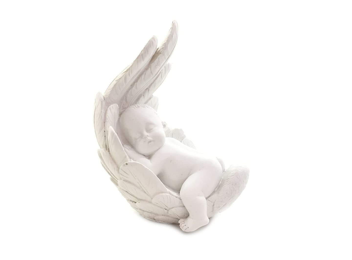 Praying Angel Cherub Sleeping On Wing