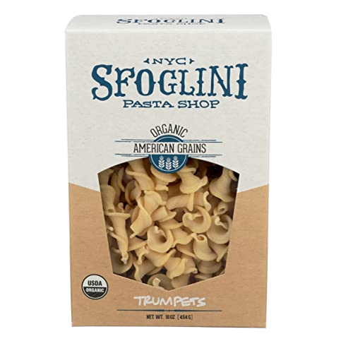 Sfoglini—Organic Durum Semolina Trumpets—Made With Traditional Techniques & Wholesome Organic Grain—Holds Tight To Sauce—16 Oz Boxes #TOP12
