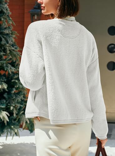Image of Yanekop Womens Sherpa Jacket Button Down Fleece Winter Coat Fuzzy Jackets Chunky Cardigan Sweaters Open Knit Sweater