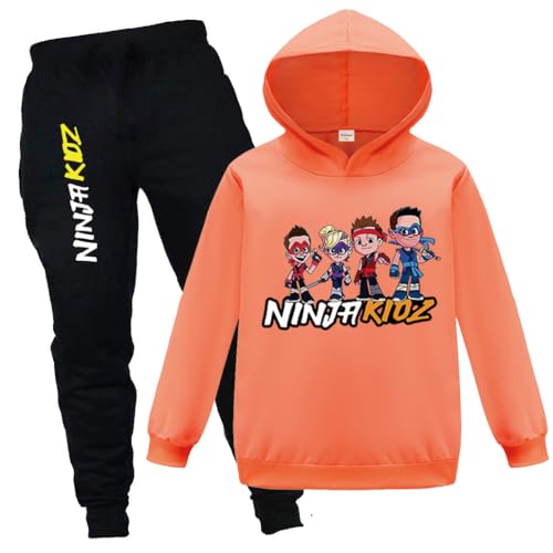 Conjunto Ninja Kidz de sudadera con capucha infantil y pantalón deportivo de dibujos animados