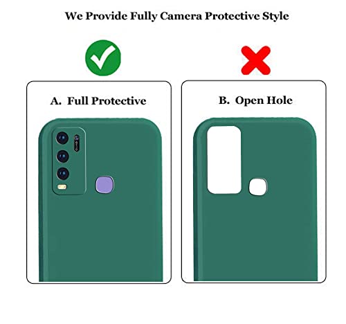 Image of A rtistque Liquid TPU Silicone Matte Shockproof Flexible with Camera Protection Soft Back Cover Case for Vivo Y50 / Vivo Y30 - Green