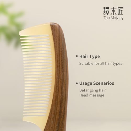 Peine de madera artesanal TAN MUJIANG 25x11.5 cm miniatura 6