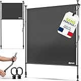 tillvex Store vertical 200 x 310 cm anthracite avec manivelle sans perçage | Brise vue extensible et opaque | Store vertical pour balcon, terrasse, jardin | Store brise vue résistant aux intempéries