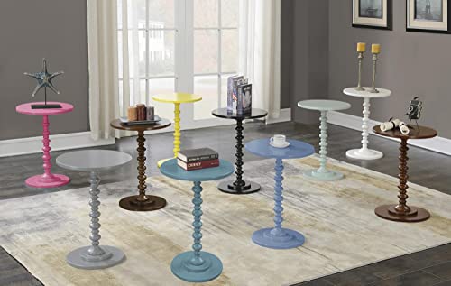 Image of Convenience Concepts Palm Beach Spindle Table 17.75 inch - Traditional Round End Table for Living Room, Turned Solid Wood Side Table, Classic Display Pedestal Table, Pink
