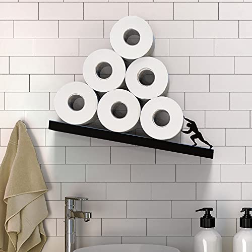 Artori-Floating-Toilet-Paper-Shelf-Storage-Bathroom-Wall-Decorations-Tilted-Wall-Toilet-Paper-Holder-Mounted-Toilet-Decor-Organizer-for-Tissue-Rolls-Wipes-Towels-More-Sisyphus-Black Artori Floating Toilet Paper Shelf Storage Bathroom Wall Decorations Tilted Wall Toilet Paper Holder Mounted Toilet Decor Organizer for Tissue Rolls Wipes Towels More Sisyphus Black