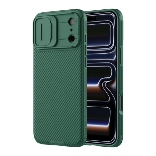 Image of Nillkin for iPhone 17 Pro Case with Slide Camera Cover, Thin Slim Fit, Shockproof Protective, Protector Privacy, Phone Case iPhone 17 Pro Camera Lens Protector 6.3 inch, Green