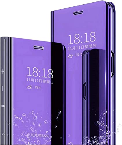 YayiTop Capa para Samsung Galaxy Z Fold 3 Utlra, capa flip espelhada galvanizada, com suporte, capa